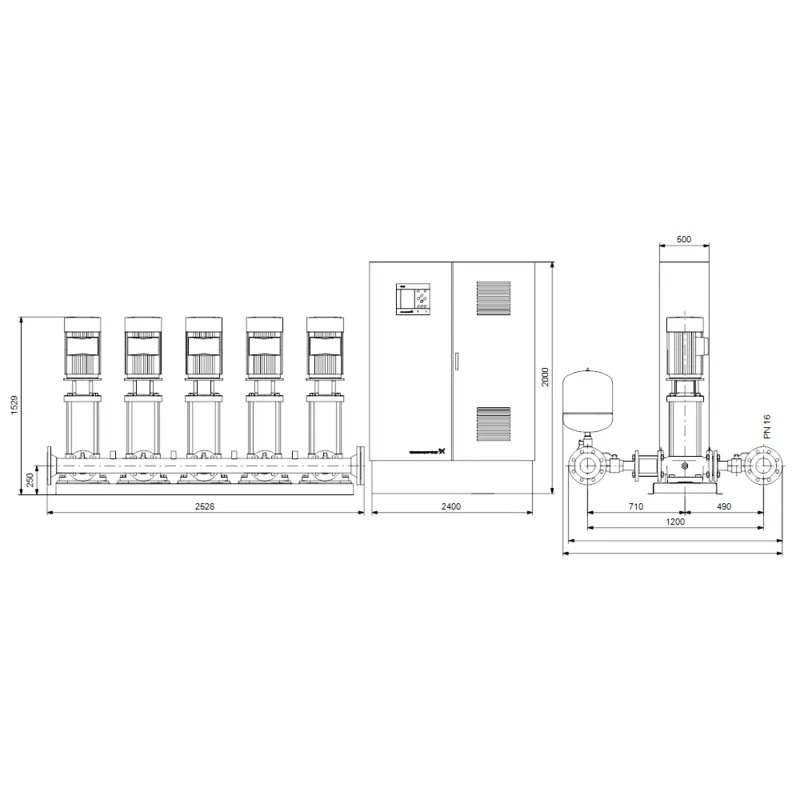 Насосная станция Grundfos HYDRO MPC-E 5 CR90-2 50/60HZ RUS (арт. 98439572) Насосная станция Grundfos HYDRO MPC-E 5 CR90-2 50/60HZ RUS (арт. 98439572) — изображение 4