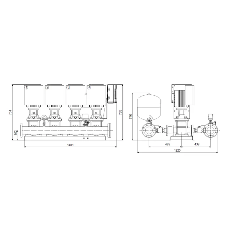 Насосная станция Grundfos HYDRO MULTI-E 4 CRE15-01 (арт. 98486715) Насосная станция Grundfos HYDRO MULTI-E 4 CRE15-01 (арт. 98486715) — изображение 2