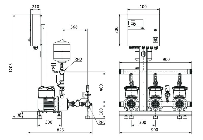 Насосная станция Wilo COR-3 MHIE205-2G/ECE (арт. 2451615) Насосная станция Wilo COR-3 MHIE205-2G/ECE (арт. 2451615) — изображение 4