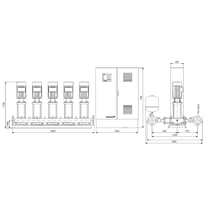 Насосная станция Grundfos HYDRO MPC-S 5 CR 90-4-2 (арт. 95044938) Насосная станция Grundfos HYDRO MPC-S 5 CR 90-4 (арт. 95044939) — изображение 2