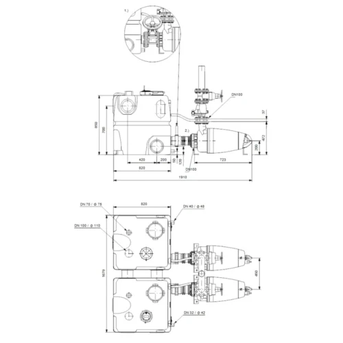 Насосная станция Grundfos MULTILIFT MD1.80.100.15.4.50D/450-2.SE (арт. 96102292)