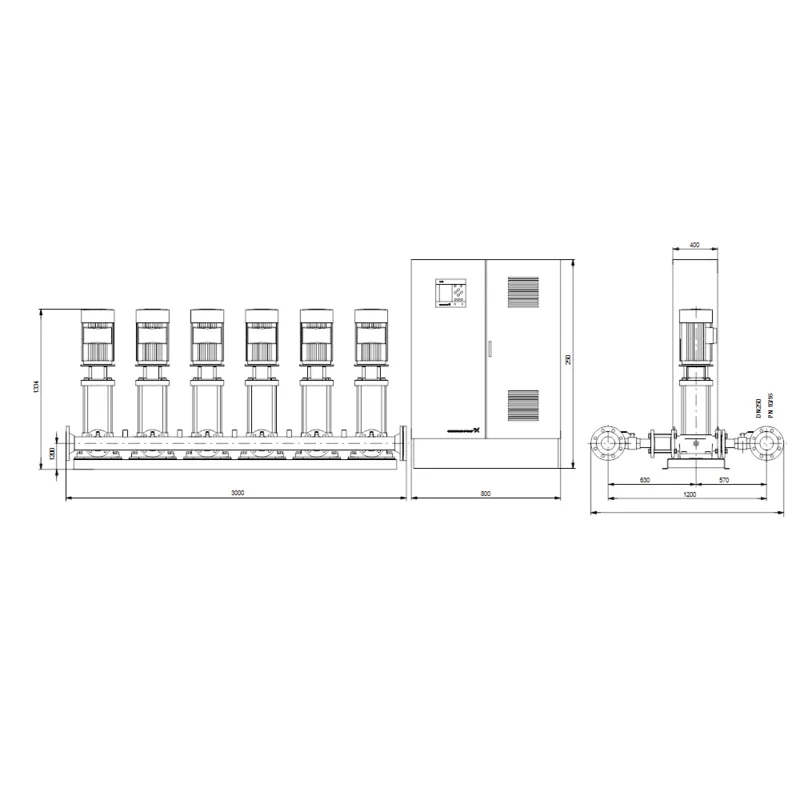 Насосная станция Grundfos HYDRO MPC-S 6 CR 90-2 (арт. 95044942) Насосная станция Grundfos HYDRO MPC-S 6 CR 90-4-2 (арт. 95044945) — изображение 2