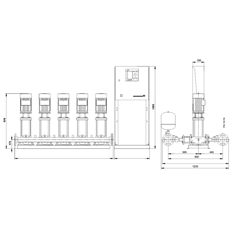 Насосная станция Grundfos HYDRO MPC-F 5CR32-2-2 (арт. 97520905) Насосная станция Grundfos HYDRO MPC-F 5CR32-2-2 (арт. 97520905) — изображение 4