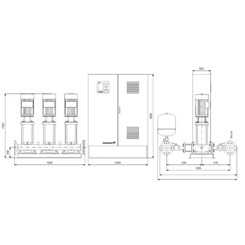 Насосная станция Grundfos HYDRO MPC-E 3 CR64-3-1 50/60HZ RUS (арт. 98439542)