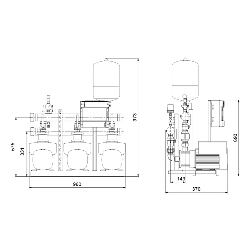 Насосная станция Grundfos HYDRO MULTI-E 3 CME3-03 (арт. 98494927) Насосная станция Grundfos HYDRO MULTI-E 3 CME3-03 (арт. 98494927) — изображение 4