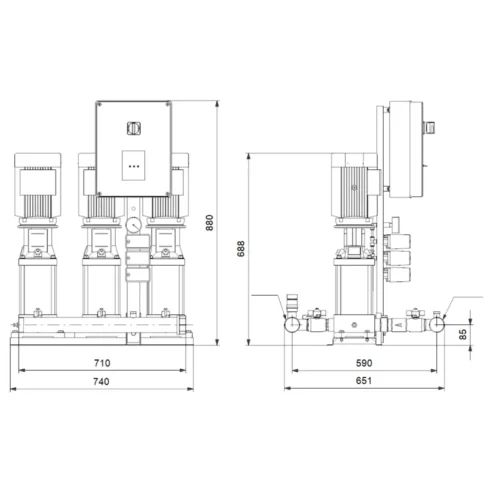 Насосная станция Grundfos HYDRO MULTI-S P 3CR3-12 3X400/50HZ,PE (арт. 95922919)
