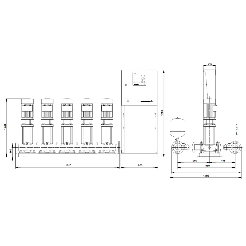 Насосная станция Grundfos HYDRO MPC-S 5 CR 20-5 (арт. 95044804) Насосная станция Grundfos HYDRO MPC-S 5 CR 20-5 (арт. 95044804) — изображение 4