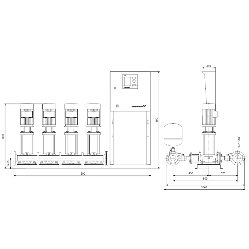 Насосная станция Grundfos HYDRO MPC-S 4 CR 10-3 (арт. 95044739) Насосная станция Grundfos HYDRO MPC-S 4 CR 10-3 (арт. 95044739) — изображение 4