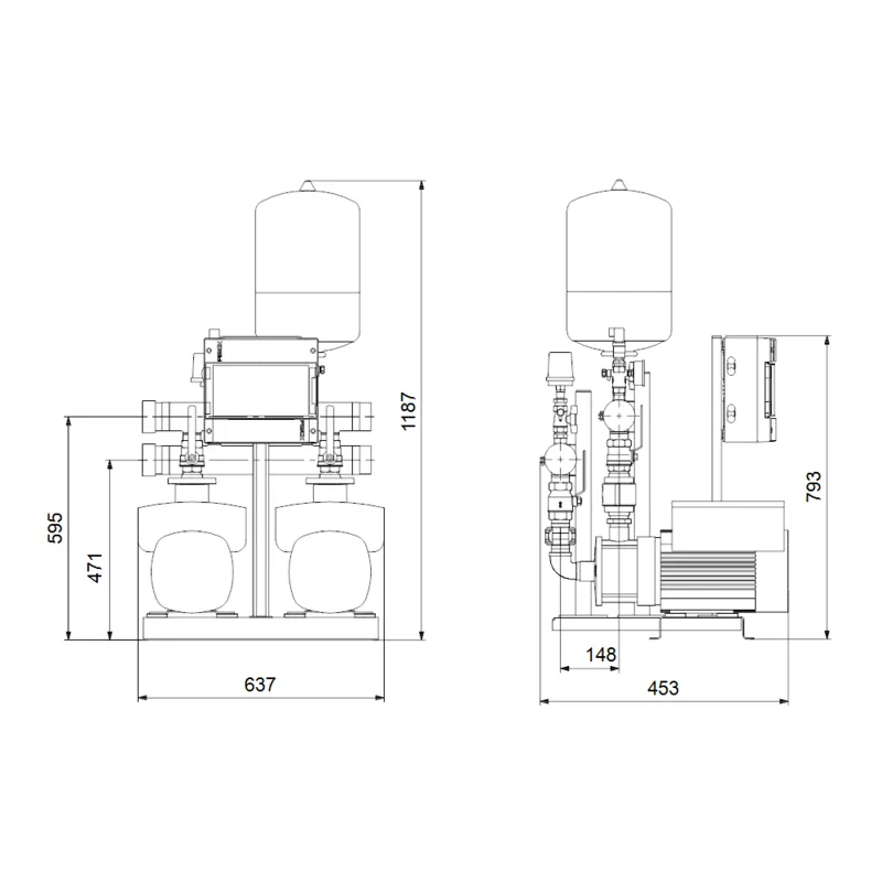 Насосная станция Grundfos HYDRO MULTI-E 2 CME10-02 (арт. 98494948) Насосная станция Grundfos HYDRO MULTI-E 2 CME10-02 (арт. 98494948) — изображение 4