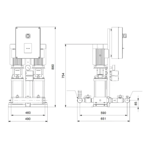 Насосная станция Grundfos HYDRO MULTI-S P 2CR3-12 1X230/50HZ,N,PE (арт. 95922932)