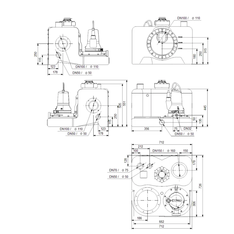 Насосная станция Grundfos MULTILIFT MOG.09.1.2 (арт. 97901124) Насосная станция Grundfos MULTILIFT MOG.26.3.2 (арт. 97901130) — изображение 2