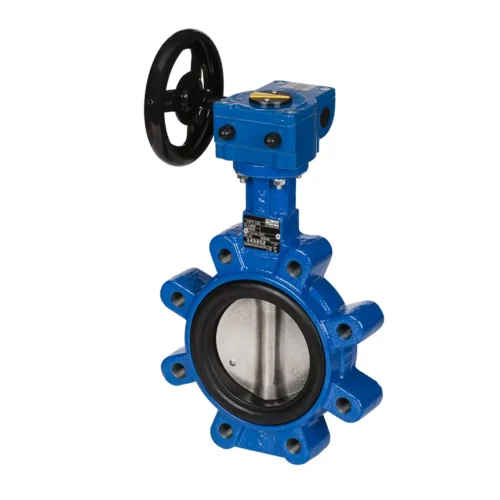 Ридан(DANFOSS) 065B8430 — Затвор дисковый поворотный VFY-LG с резьбовыми проушинами, PN16, DN50, корпус GG25, диск — чугун GGG40, уплотнение EPDM, с редуктором 065B8430